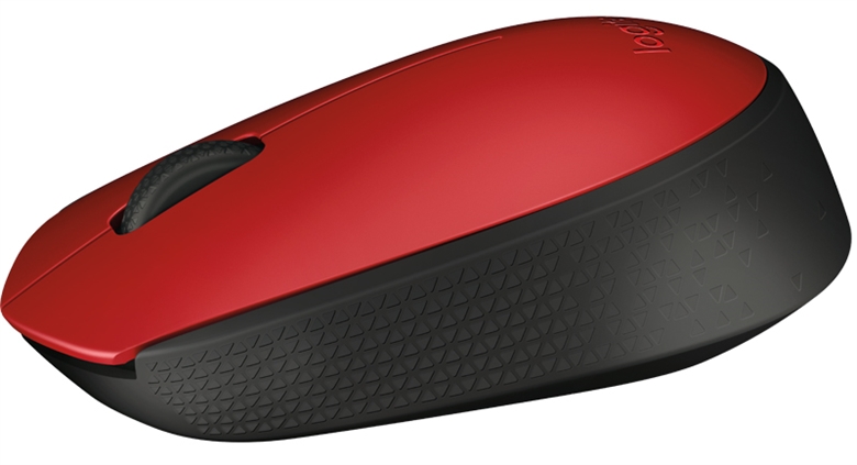 Logitech M170 Red Wireless Mouse Side View