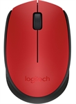 Logitech M170  - Mouse, Wireless, USB, Optic, 1000 dpi, Red