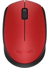 Logitech M170  - Mouse, Inalámbrico, USB, Óptico, 1000 dpi, Rojo