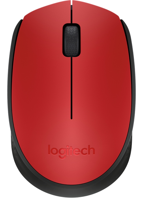 Logitech M170 Red Wireless Mouse Top View