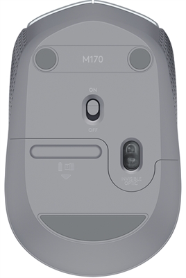 Logitech M170 Mouse Inalambrico Plateado Base