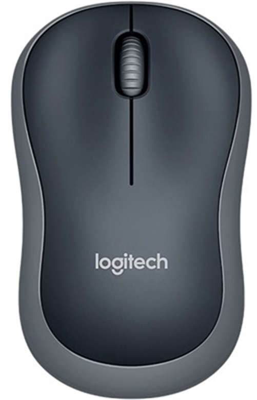 Logitech M185 Black Wireless Mouse Top View