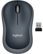 Logitech M185 - Mouse, Wireless, USB, Optic, 1000 dpi, Gray