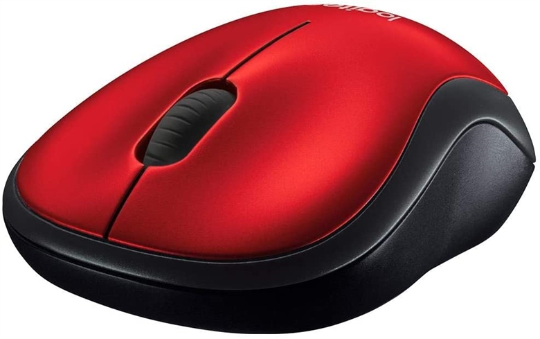 Logitech M185 Mouse Inalambrico Rojo Vista Isometrica