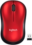 Logitech M185 red Wireless Mouse Top View