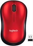 Logitech M185 - Mouse, Wireless, USB, Optic, 1000 dpi, Red