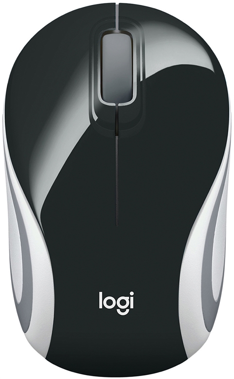 Logitech M187 Black Wireless Mouse Top View