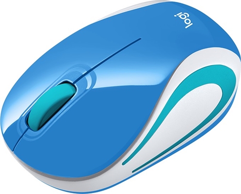 Logitech M187 Blue Wireless Mouse Top View