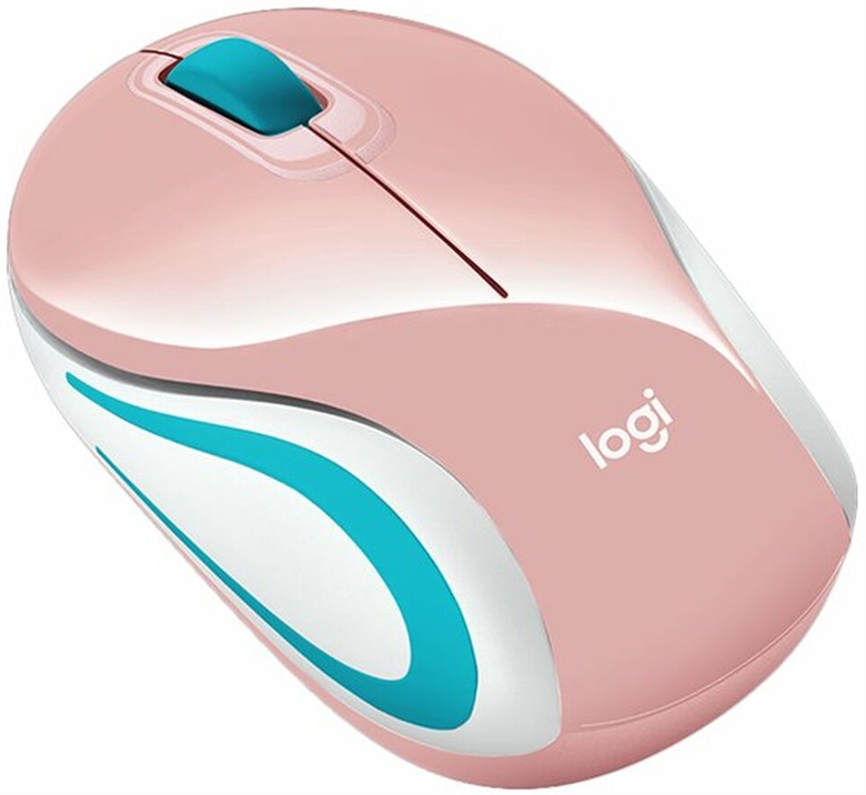 Logitech M187 Pink Wireless Mouse Back Side