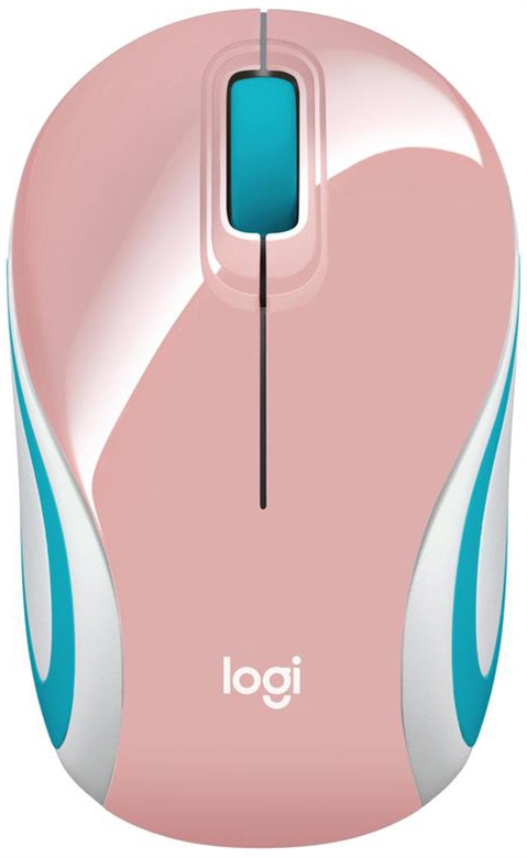 Logitech M187 Pink Wireless Mouse Top View
