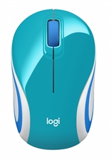 Logitech M187 - Mouse, Wireless, USB, Optic, 1000 dpi, Bluish green