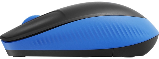 Logitech M190 Blue Wireless Mouse Side View