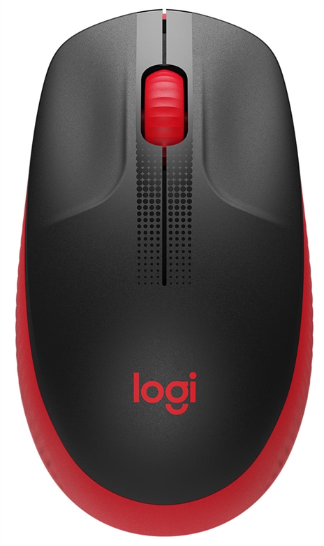 Logitech M190 Red Wireless Mouse Top View