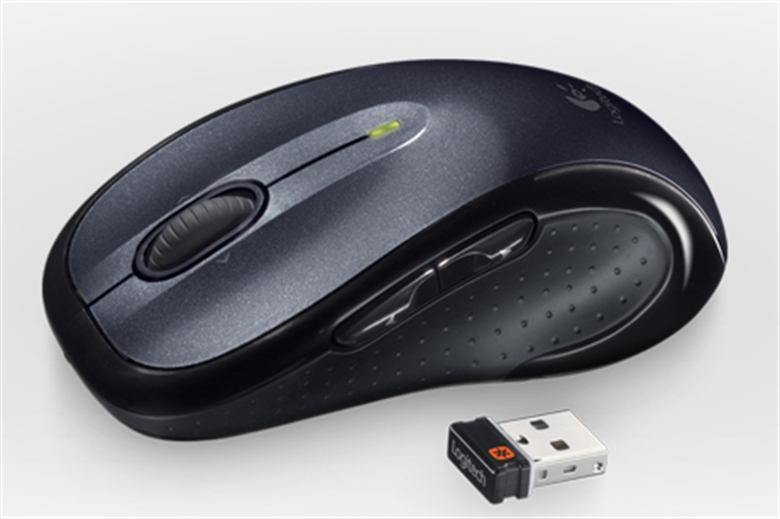 Logitech M510 Mouse Inalámbrico Negro Vista Trasera con Dongle