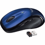 Logitech M510 Blue Wireless Mouse Side View with Dongle