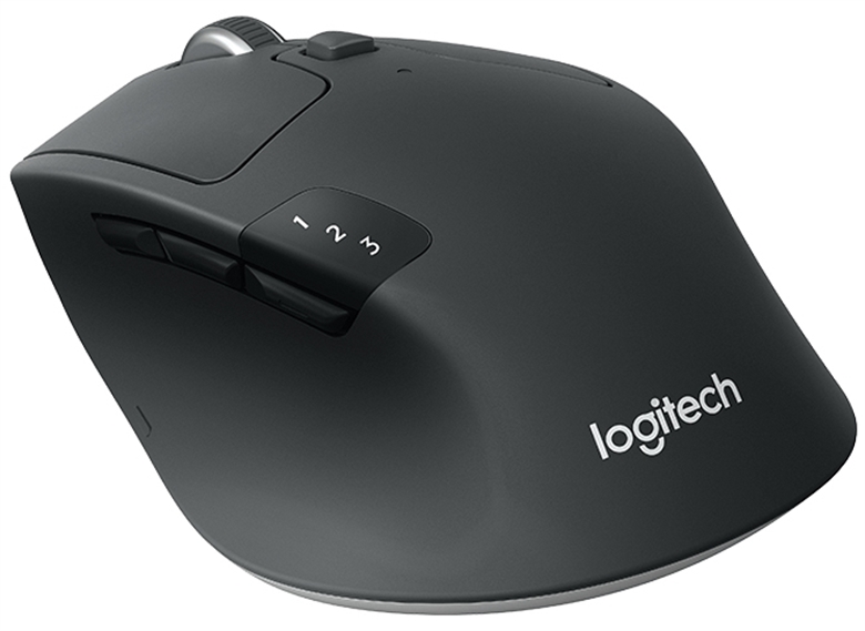 Logitech M720 Triathlon Black Wireless Mouse Back View