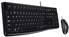 Logitech MK120 - Combo Teclado y Mouse, Cableado, USB, Español, Negro