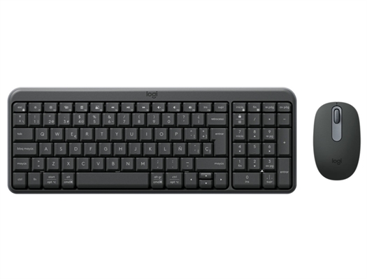 Combo de teclado y ratón Logitech MK250 inalámbrico Bluetooth negro Vista frontal 1
