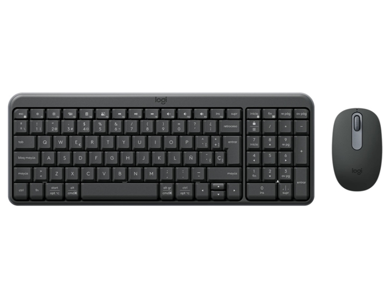 Combo de teclado y ratón Logitech MK250 inalámbrico Bluetooth negro Vista frontal 1