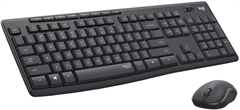 Logitech MK295 Silent - Keyboard and Mouse Combo, Wireless, USB, English, Black