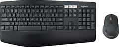 Logitech MK850 Performance  - Combo Teclado y Mouse Ergonómico, Inalámbrico, USB, Bluetooth, Ingles, Negro