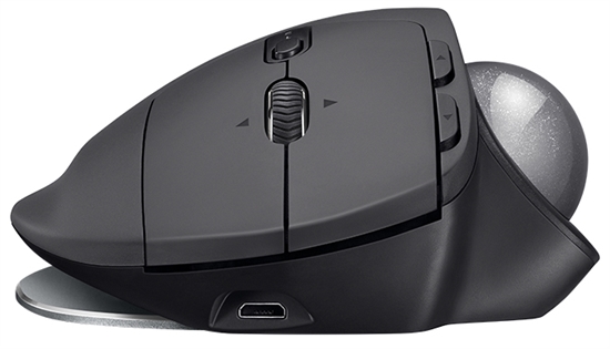 Logitech MX Ergo Mouse Inalámbrico Negro Vista Frontal