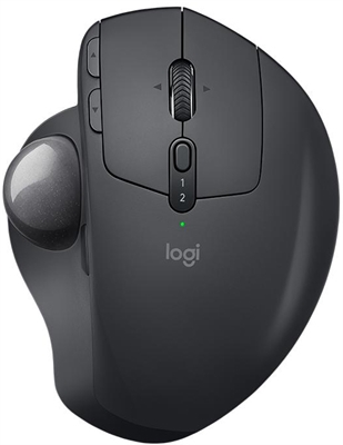 Logitech MX Ergo Black Wireless Mouse Top View