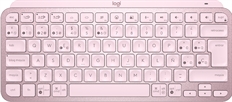 Logitech MX Keys Mini - Teclado Compacto, Inalámbrico, Rosado, Bluetooth, Retroiluminado, Español