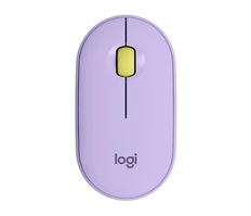 Logitech Pebble - Mouse, Wireless, USB, Optic, 1000 dpi, Lavender Lemonade