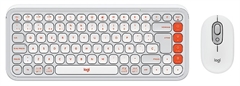 Logitech POP Icon Combo - Keyboard and Mouse Combo, Wireless, Bluetooth, Spanish, White