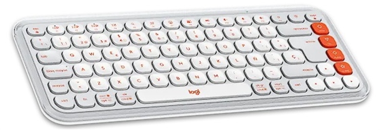 Logitech POP Icon Keyboard White Isometric View