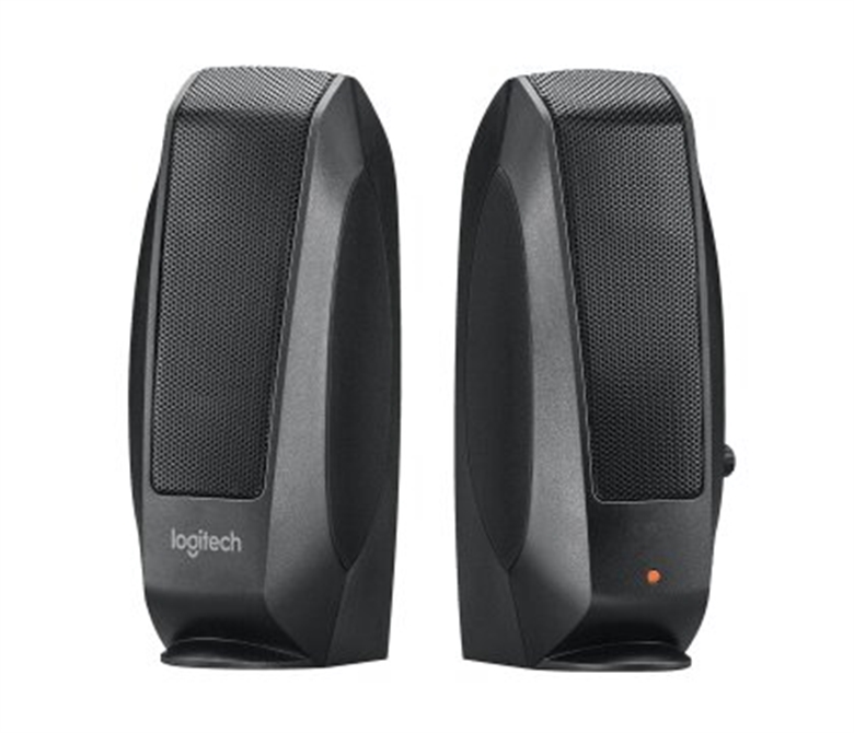 Logitech S120 Altavoces Vista Frontal en Ángulo