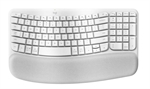 Logitech Wave Keys - Teclado Ergonómico, Inalámbrico, USB, Bluetooth, Inglés, Blanco