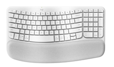 Logitech Wave Keys - Ergonomic Keyboard, Wireless, USB, Bluetooth, English, White