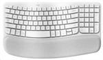 Logitech Wave Keys - Teclado Ergonómico, Inalámbrico, USB, Bluetooth, Inglés, Blanco
