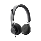 Logitech Zone Wired - Headset, Supraaurales, Con Cable, 20Hz-16kHz, Negro