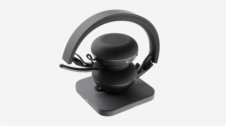Logitech Zone Wireless Bluetooth Headset Base Folded View