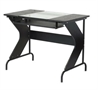 Lombardi Black Tempered Glass Computer Desk-lateral View2