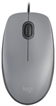 Logitech M110 Silent - Mouse, Wired, USB, Optic, 1000 dpi, Middle-Gray