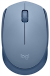 Logitech M170 - Mouse, Wireless, USB, Optic, 1000 dpi, Blue-Gray