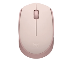 Logitech M170 - Mouse, Inalámbrico, USB, Óptico, 1000 dpi, Rosado