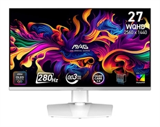 MSI MAG 272QPW QD-OLED X28  - Gaming Monitor, 26.5", 280 Hz, 2560 x 1440 WQHD, HDMI 2.1, DisplayPort 1.4a, Type-C, White