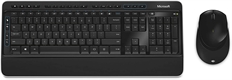 Microsoft 3050 Bluetrack - Combo Teclado y Mouse Estándar, Inalámbrico, USB, Español, Negro