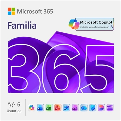 Microsoft 365 Familia - Suscripción de 12 meses para 6 usuarios