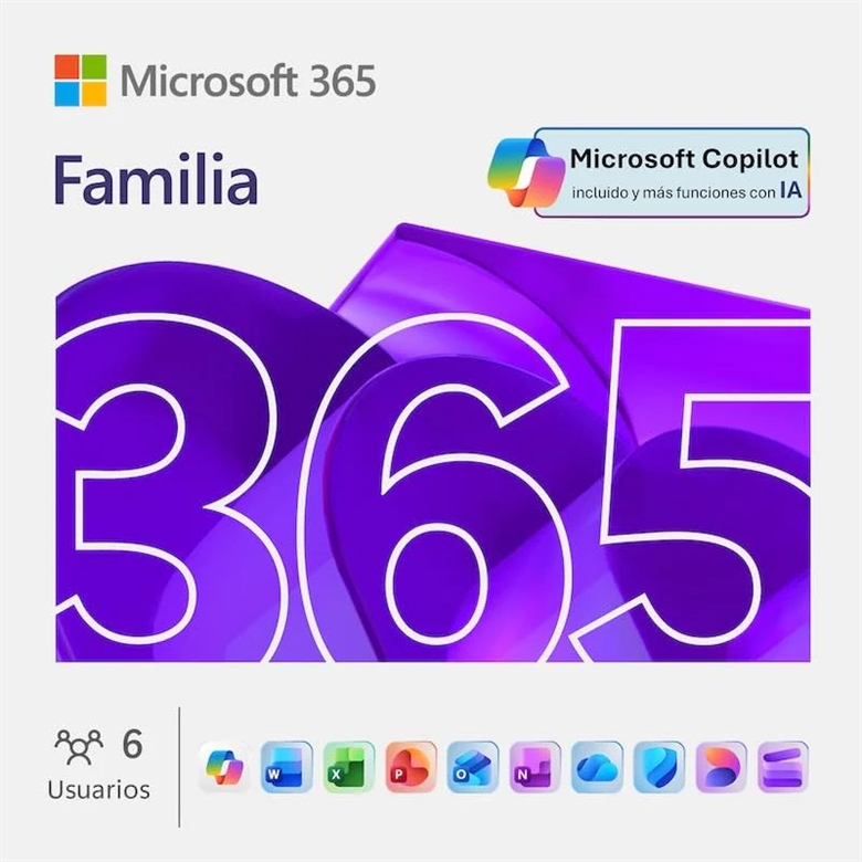 Microsoft 365 Familia - Suscripción de 12 meses para 6 usuarios