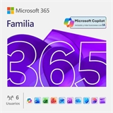 Microsoft 365 Family - Suscripción  - Tarjeta de activación, licencia base, hasta 6 dispositivos, 1 año, Windows