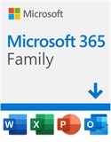 Microsoft 365 Family - Digital Download/ESD, 6 Users, Up to 5 Devices per User, 1 Year, Windows 10, MacOS, Android, iOS