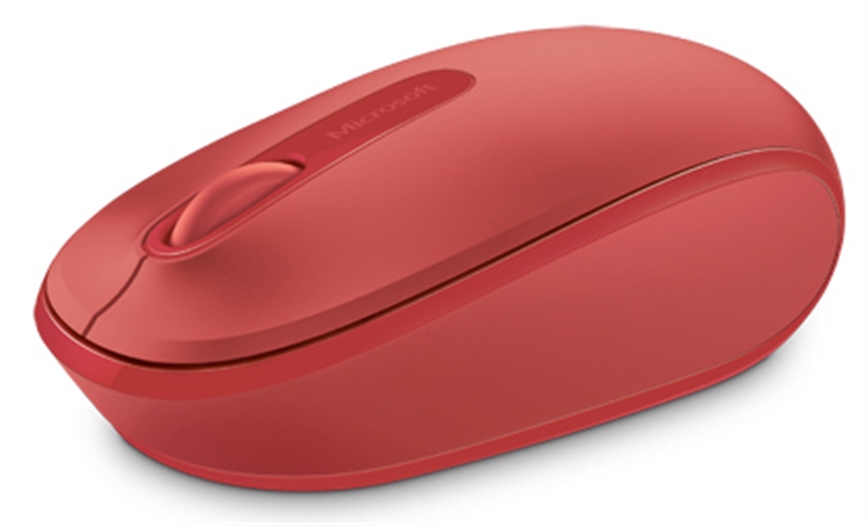 Microsoft Mobile 1850 Red Wireless Mouse Isometric View