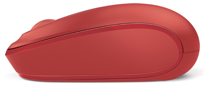 Microsoft Mobile 1850 Red Wireless Mouse Side View