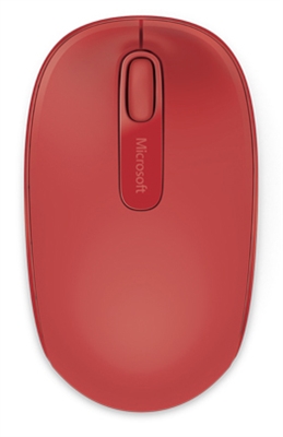 Microsoft Mobile 1850 Red Wireless Mouse Top View